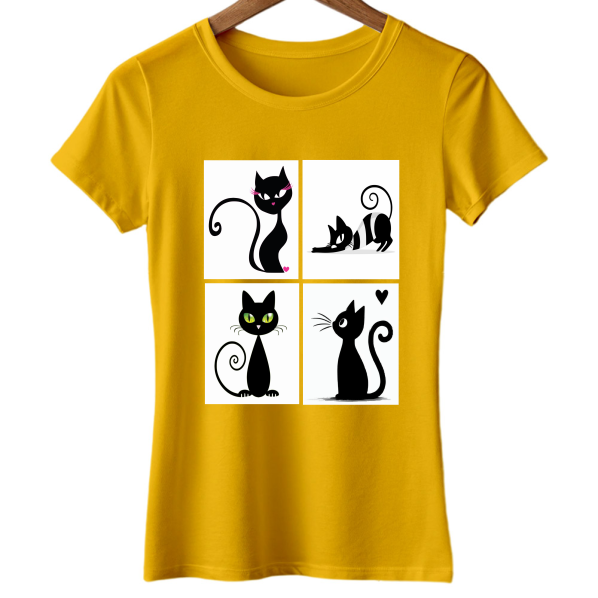Women Graphic printed Kitty Moods T-shirt