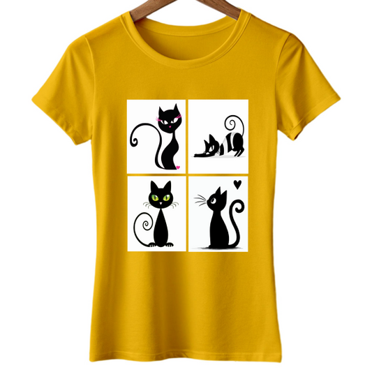 Women Graphic printed Kitty Moods T-shirt