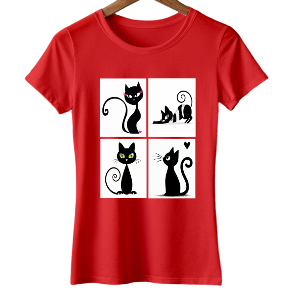 Women Graphic printed Kitty Moods T-shirt